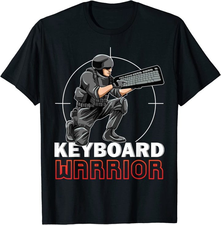 Keyboard Warrior Lustiges Gaming Gamer Tastatur Hater Nerd T-Shirt