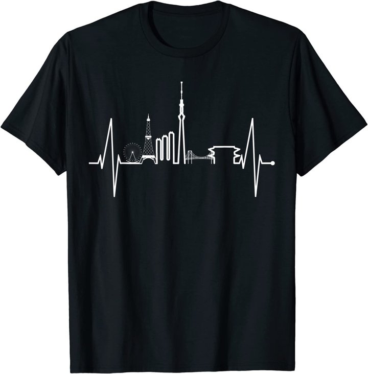 Tokio Skyline Herzschlag Japan Fan Souvenir I Love Tokyo T-Shirt