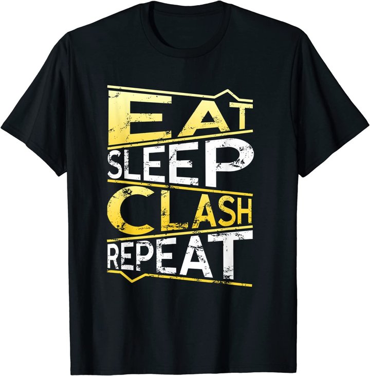 Eat Sleep Clash Repeat Mobile Gaming Vintage T-Shirt