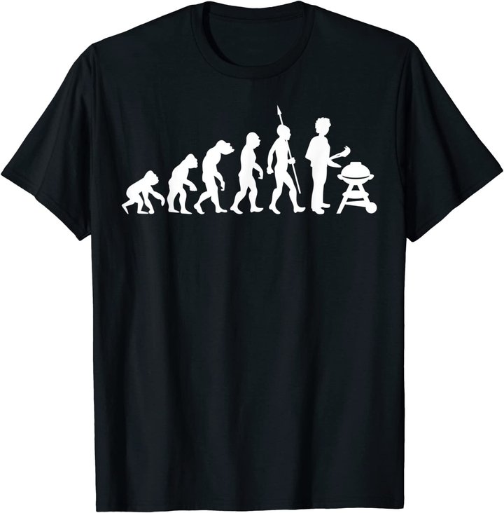 Lustig Evolution Grillen Grill Party Barbecue BBQ T-Shirt