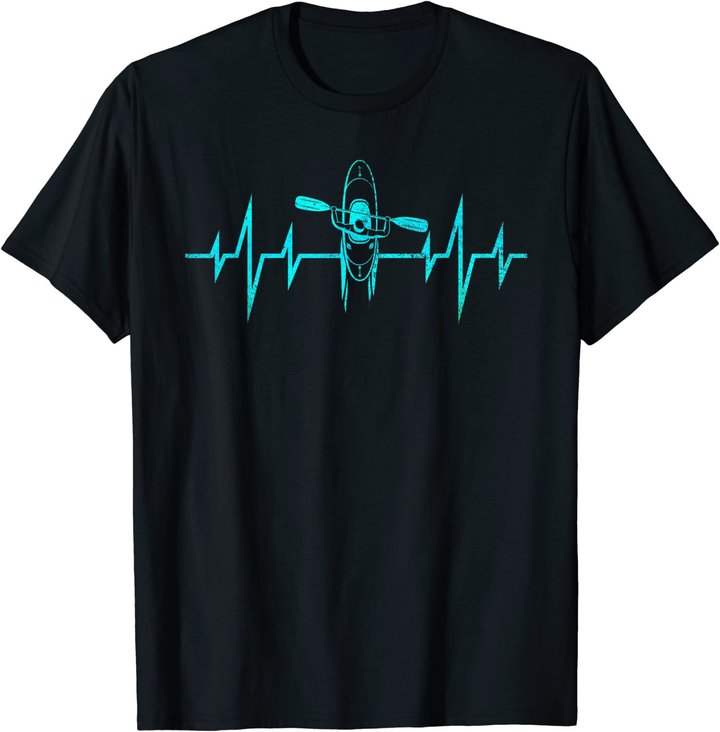Wassersport Kanu Fahren Kajak Fahren Herzschlag Kajaking T-Shirt