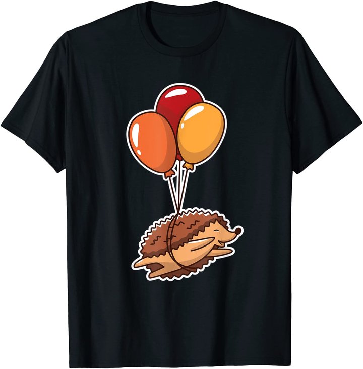 Igel Tier Luftballons Witzig T-Shirt