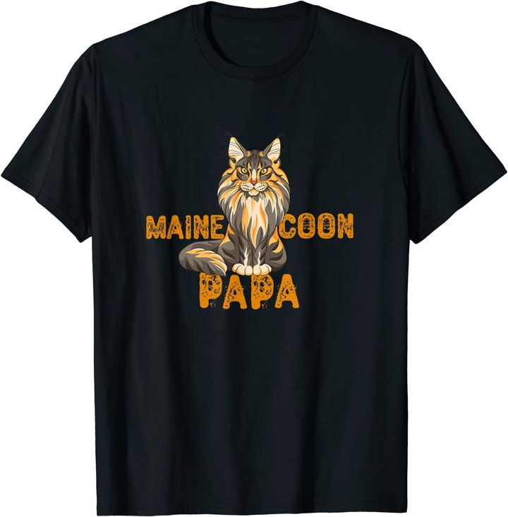 Maine Coon Papa Katzenliebhaber Katzenfreunde Geschenkidee T-Shirt