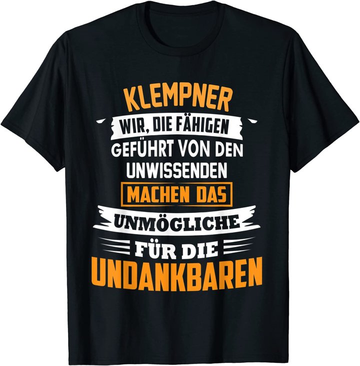 Herren Klempner Spengler Beruf Spruch Geschenk Handwerk Sanitär T-Shirt