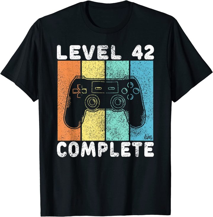 Herren 42. Geburtstag Männer Gamer Level 42 Complete 42 Jahre T-Shirt