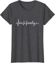 Familie Herzschlag Mama Papa Sohn Tochter I love my family T-Shirt