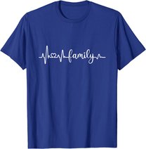 Familie Herzschlag Mama Papa Sohn Tochter I love my family T-Shirt