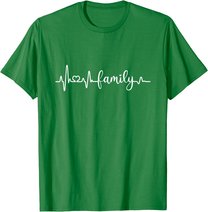 Familie Herzschlag Mama Papa Sohn Tochter I love my family T-Shirt