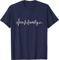 Familie Herzschlag Mama Papa Sohn Tochter I love my family T-Shirt