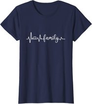 Familie Herzschlag Mama Papa Sohn Tochter I love my family T-Shirt