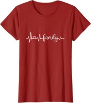 Familie Herzschlag Mama Papa Sohn Tochter I love my family T-Shirt