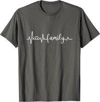Familie Herzschlag Mama Papa Sohn Tochter I love my family T-Shirt