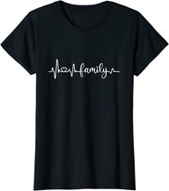 Familie Herzschlag Mama Papa Sohn Tochter I love my family T-Shirt
