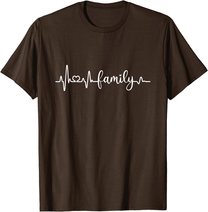 Familie Herzschlag Mama Papa Sohn Tochter I love my family T-Shirt