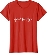 Familie Herzschlag Mama Papa Sohn Tochter I love my family T-Shirt