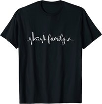 Familie Herzschlag Mama Papa Sohn Tochter I love my family T-Shirt