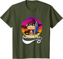 Surferaffe Santa Cruz California Retro Sun Fun T-Shirt