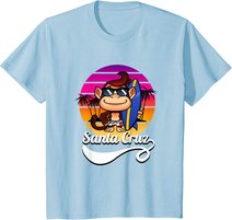 Surferaffe Santa Cruz California Retro Sun Fun T-Shirt