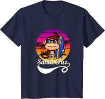 Surferaffe Santa Cruz California Retro Sun Fun T-Shirt