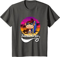 Surferaffe Santa Cruz California Retro Sun Fun T-Shirt