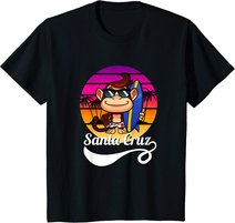 Surferaffe Santa Cruz California Retro Sun Fun T-Shirt