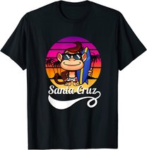 Surferaffe Santa Cruz California Retro Sun Fun T-Shirt