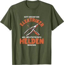 Herren Elektriker sind Helden Elektriker Spruch Elektriker Werkzeug T-Shirt