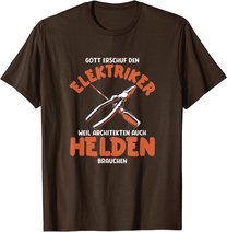 Herren Elektriker sind Helden Elektriker Spruch Elektriker Werkzeug T-Shirt