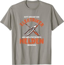 Herren Elektriker sind Helden Elektriker Spruch Elektriker Werkzeug T-Shirt