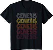 Graphic 365 First Name Genesis Retro Pattern Vintage Style T-Shirt