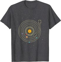Sonnensystem als Schallplatte, DJ Geschenk, Vinyl T-Shirt