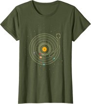 Sonnensystem als Schallplatte, DJ Geschenk, Vinyl T-Shirt