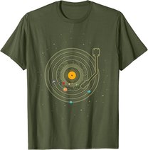 Sonnensystem als Schallplatte, DJ Geschenk, Vinyl T-Shirt