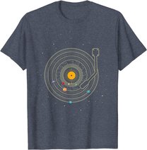 Sonnensystem als Schallplatte, DJ Geschenk, Vinyl T-Shirt