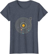 Sonnensystem als Schallplatte, DJ Geschenk, Vinyl T-Shirt