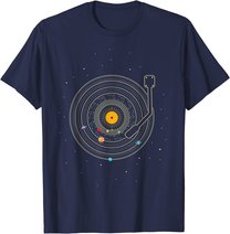 Sonnensystem als Schallplatte, DJ Geschenk, Vinyl T-Shirt