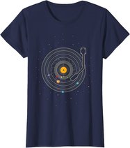 Sonnensystem als Schallplatte, DJ Geschenk, Vinyl T-Shirt