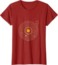 Sonnensystem als Schallplatte, DJ Geschenk, Vinyl T-Shirt