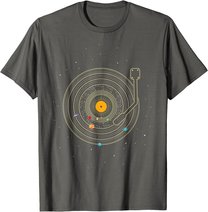 Sonnensystem als Schallplatte, DJ Geschenk, Vinyl T-Shirt