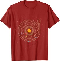 Sonnensystem als Schallplatte, DJ Geschenk, Vinyl T-Shirt