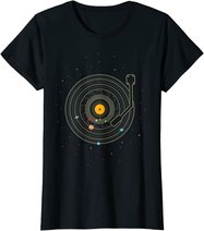 Sonnensystem als Schallplatte, DJ Geschenk, Vinyl T-Shirt