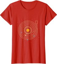 Sonnensystem als Schallplatte, DJ Geschenk, Vinyl T-Shirt
