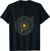 Sonnensystem als Schallplatte, DJ Geschenk, Vinyl T-Shirt
