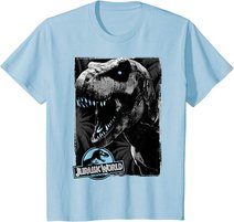 Jurassic World Black and White T-Rex Head T-Shirt