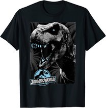 Jurassic World Black and White T-Rex Head T-Shirt