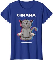 Damen Ohmmm Yoga Katzen Meditation Entspannung Om Namaste Geschenk T-Shirt