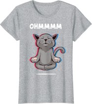 Damen Ohmmm Yoga Katzen Meditation Entspannung Om Namaste Geschenk T-Shirt