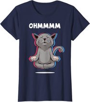Damen Ohmmm Yoga Katzen Meditation Entspannung Om Namaste Geschenk T-Shirt