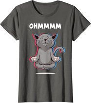 Damen Ohmmm Yoga Katzen Meditation Entspannung Om Namaste Geschenk T-Shirt