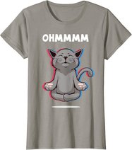 Damen Ohmmm Yoga Katzen Meditation Entspannung Om Namaste Geschenk T-Shirt